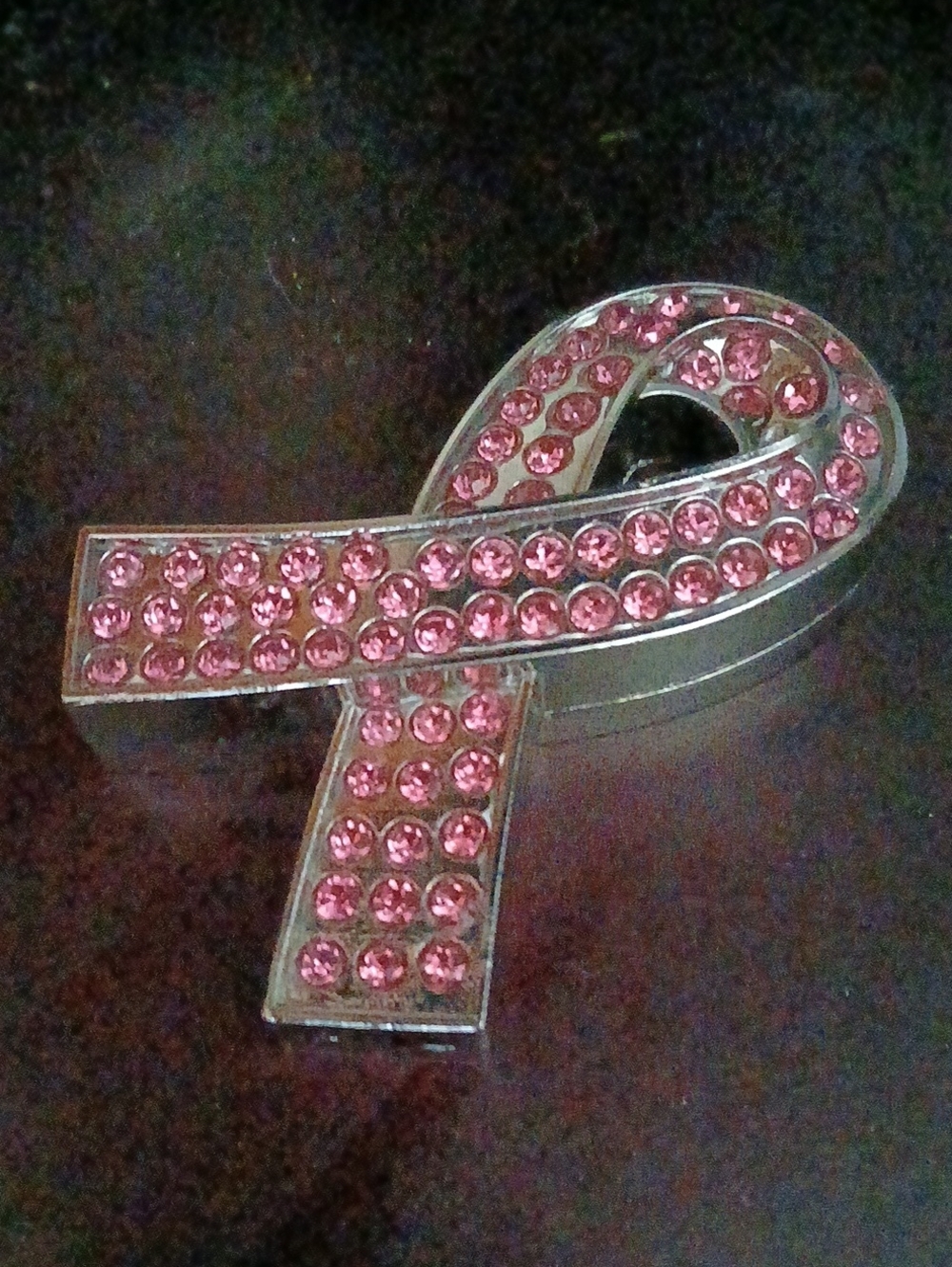 Jeweled Pink Ribbon Trinket Box Breast Cancer Awareness